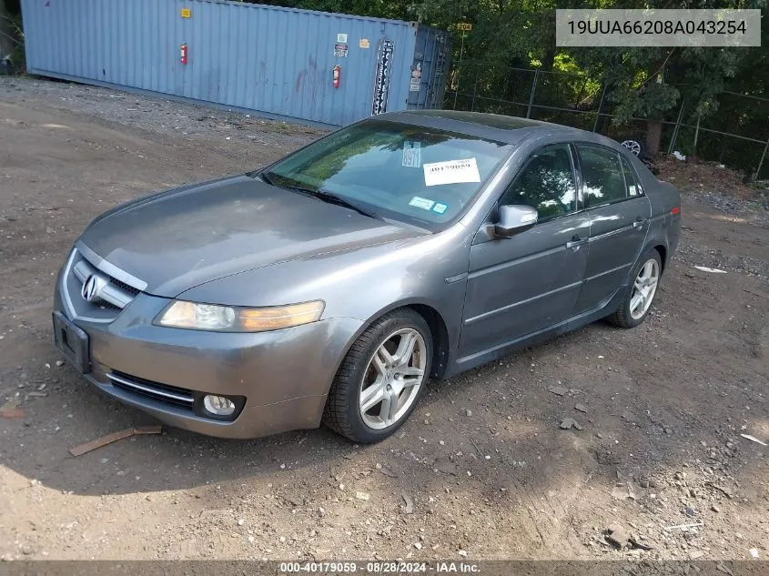 2008 Acura Tl 3.2 VIN: 19UUA66208A043254 Lot: 40179059