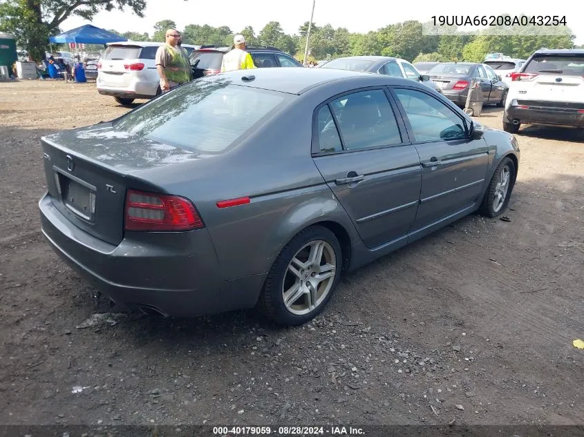 2008 Acura Tl 3.2 VIN: 19UUA66208A043254 Lot: 40179059