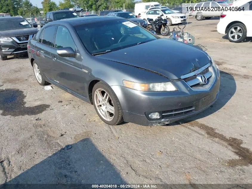 2008 Acura Tl 3.2 VIN: 19UUA66208A040564 Lot: 40204018