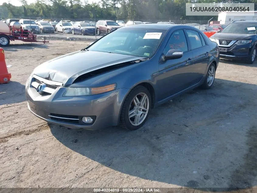 2008 Acura Tl 3.2 VIN: 19UUA66208A040564 Lot: 40204018