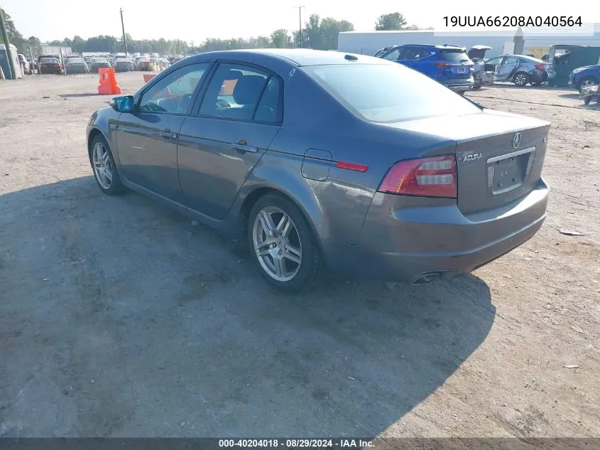 2008 Acura Tl 3.2 VIN: 19UUA66208A040564 Lot: 40204018