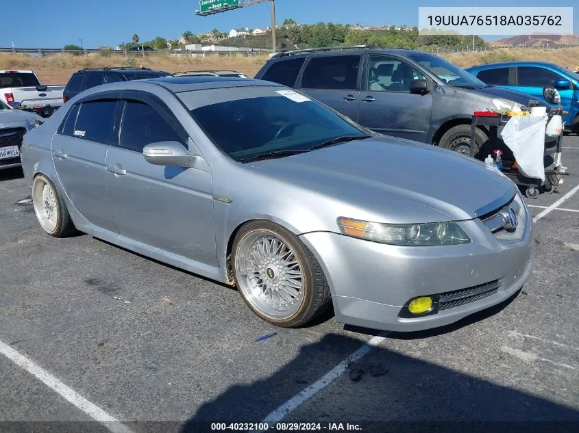 2008 Acura Tl Type S VIN: 19UUA76518A035762 Lot: 40232100