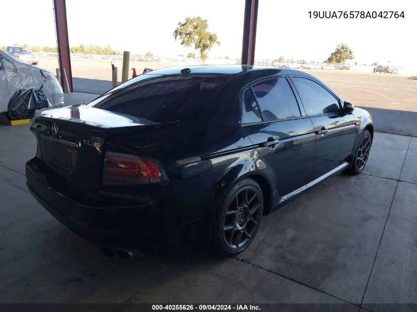 2008 Acura Tl Type S VIN: 19UUA76578A042764 Lot: 40255626