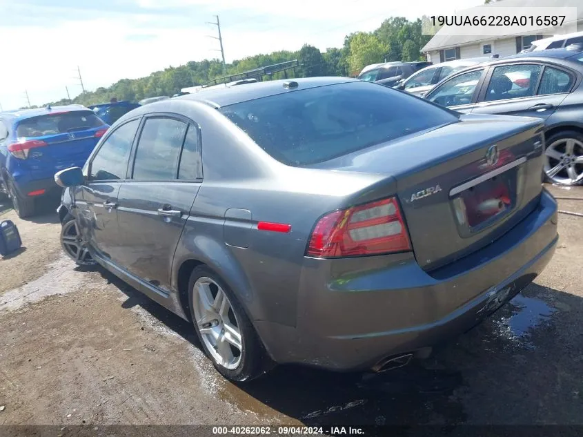 2008 Acura Tl 3.2 VIN: 19UUA66228A016587 Lot: 40262062