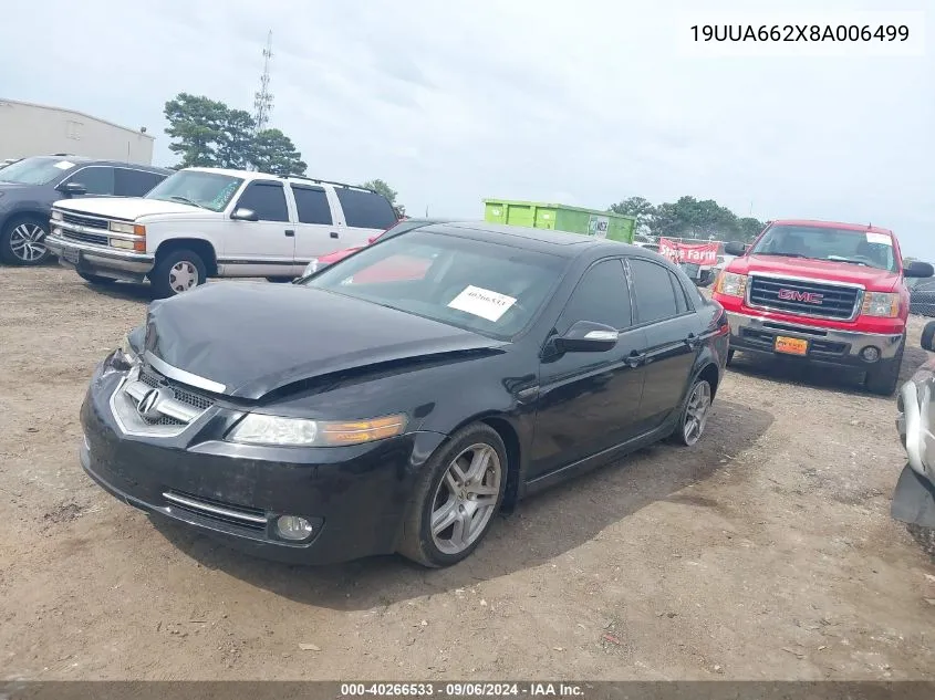 2008 Acura Tl 3.2 VIN: 19UUA662X8A006499 Lot: 40266533