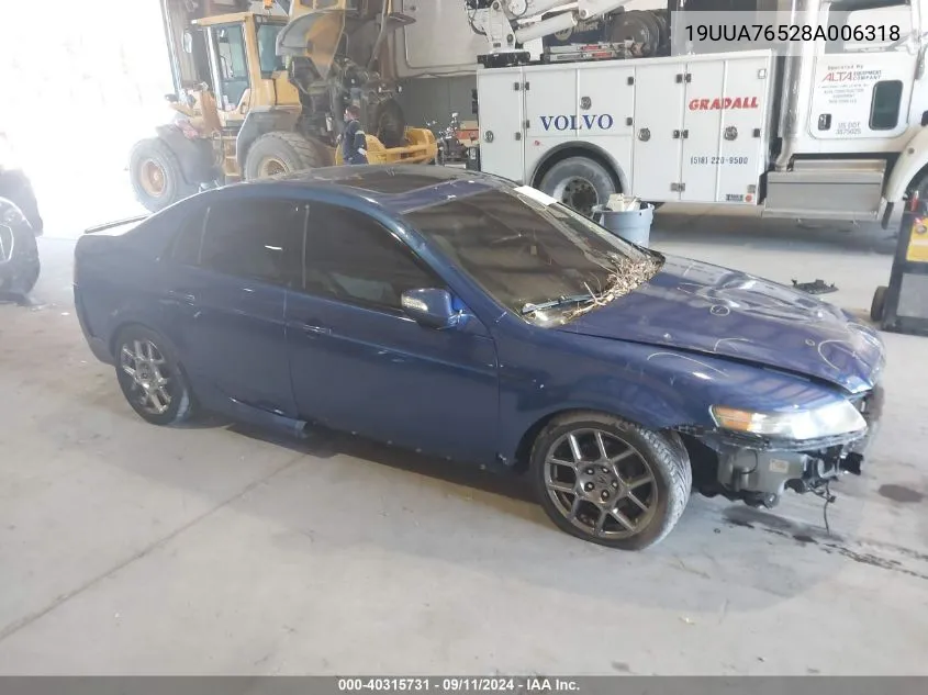 2008 Acura Tl Type S VIN: 19UUA76528A006318 Lot: 40315731