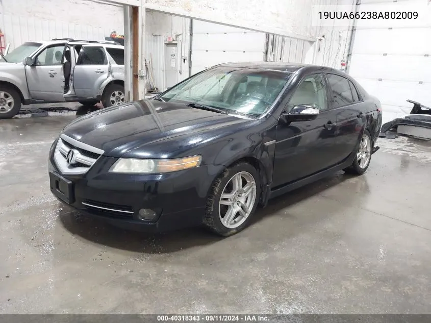 2008 Acura Tl 3.2 VIN: 19UUA66238A802009 Lot: 40318343