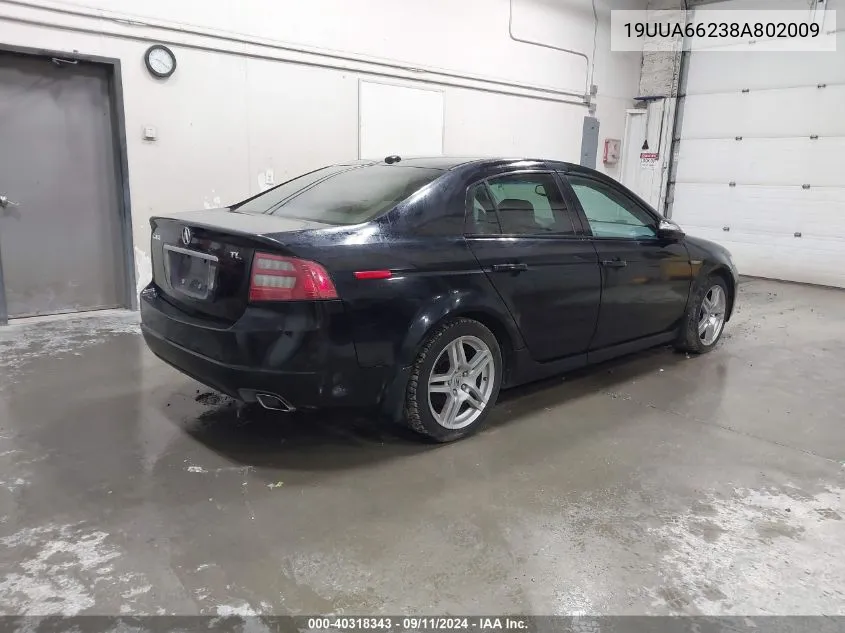 2008 Acura Tl 3.2 VIN: 19UUA66238A802009 Lot: 40318343