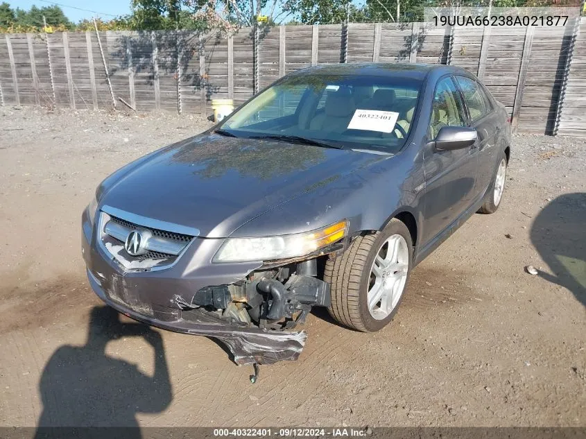 2008 Acura Tl 3.2 VIN: 19UUA66238A021877 Lot: 40322401