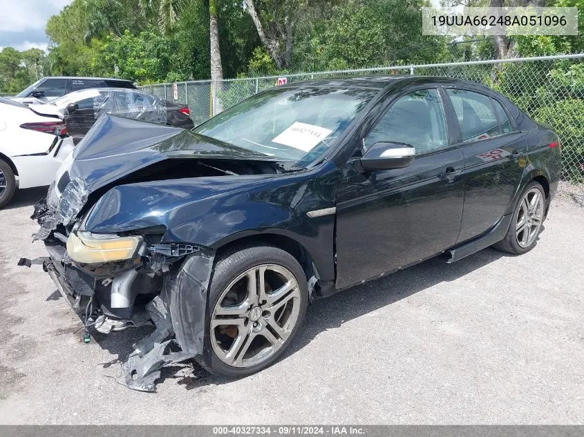 2008 Acura Tl 3.2 VIN: 19UUA66248A051096 Lot: 40327334