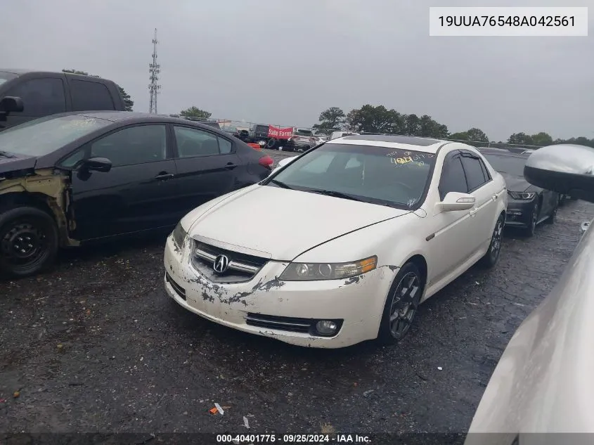 2008 Acura Tl Type S VIN: 19UUA76548A042561 Lot: 40401775