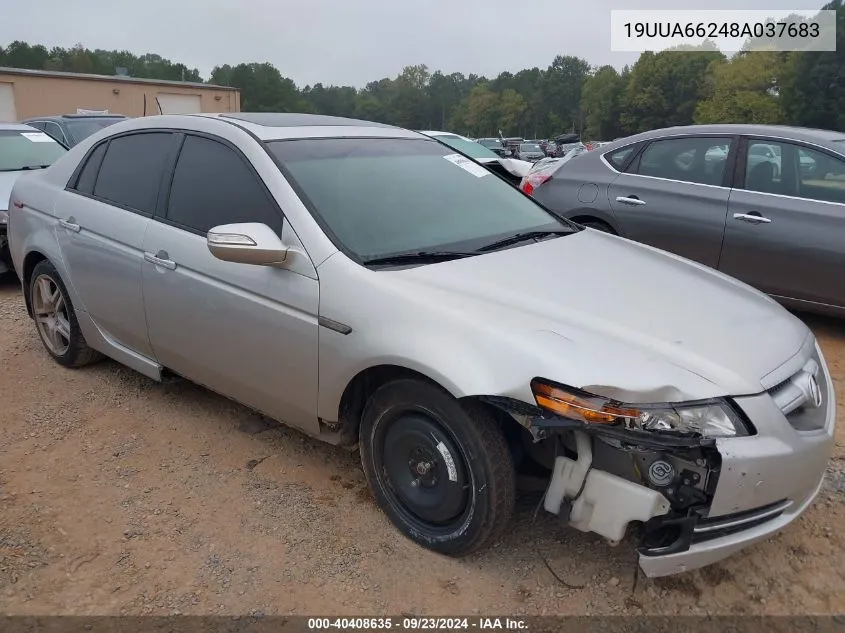 2008 Acura Tl VIN: 19UUA66248A037683 Lot: 40408635