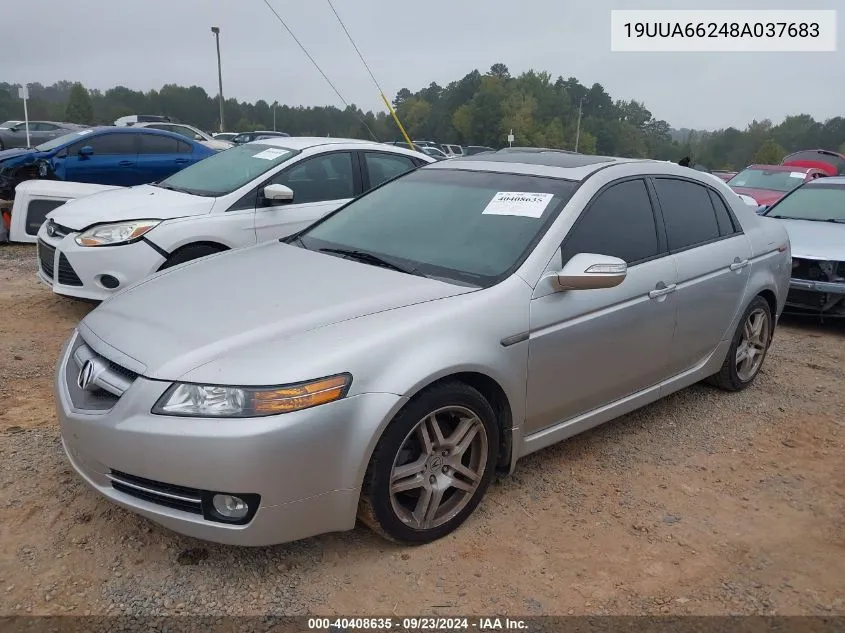 2008 Acura Tl VIN: 19UUA66248A037683 Lot: 40408635