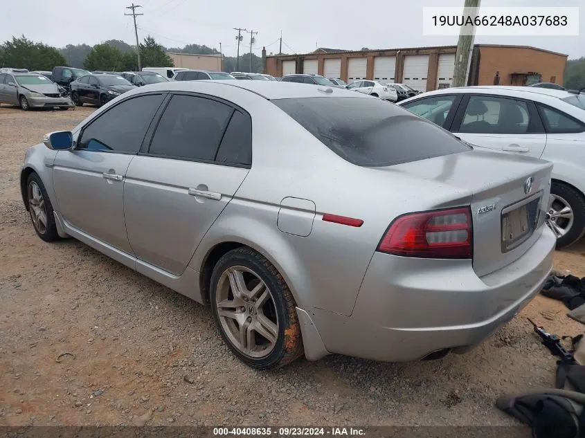 2008 Acura Tl VIN: 19UUA66248A037683 Lot: 40408635