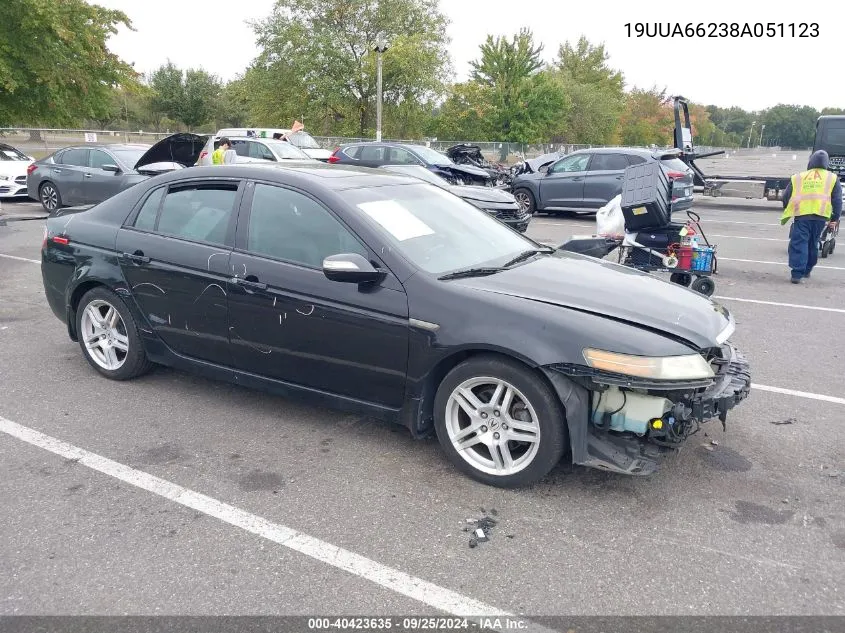 2008 Acura Tl 3.2 VIN: 19UUA66238A051123 Lot: 40423635