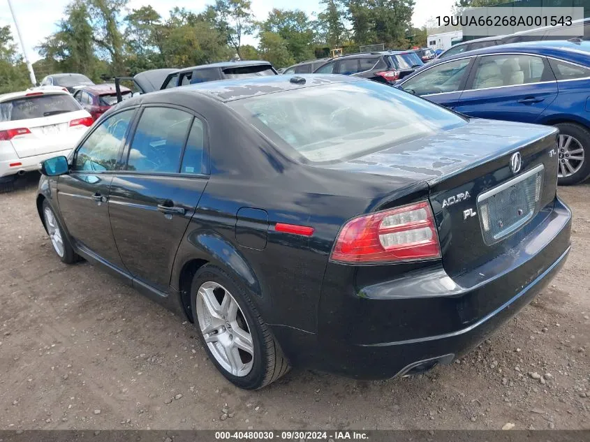 2008 Acura Tl 3.2 VIN: 19UUA66268A001543 Lot: 40480030