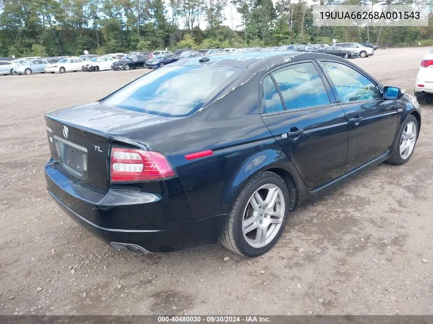 2008 Acura Tl 3.2 VIN: 19UUA66268A001543 Lot: 40480030