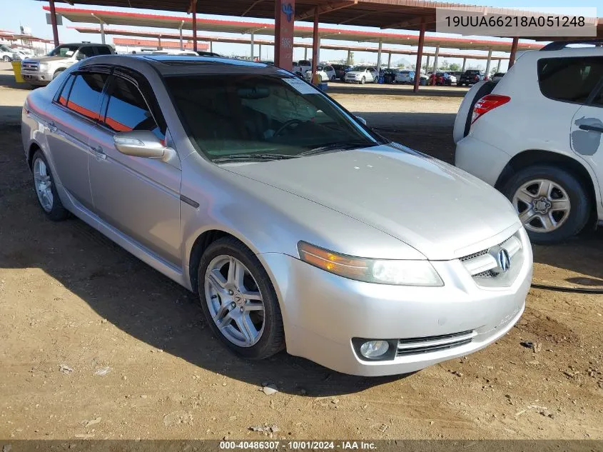 2008 Acura Tl VIN: 19UUA66218A051248 Lot: 40486307