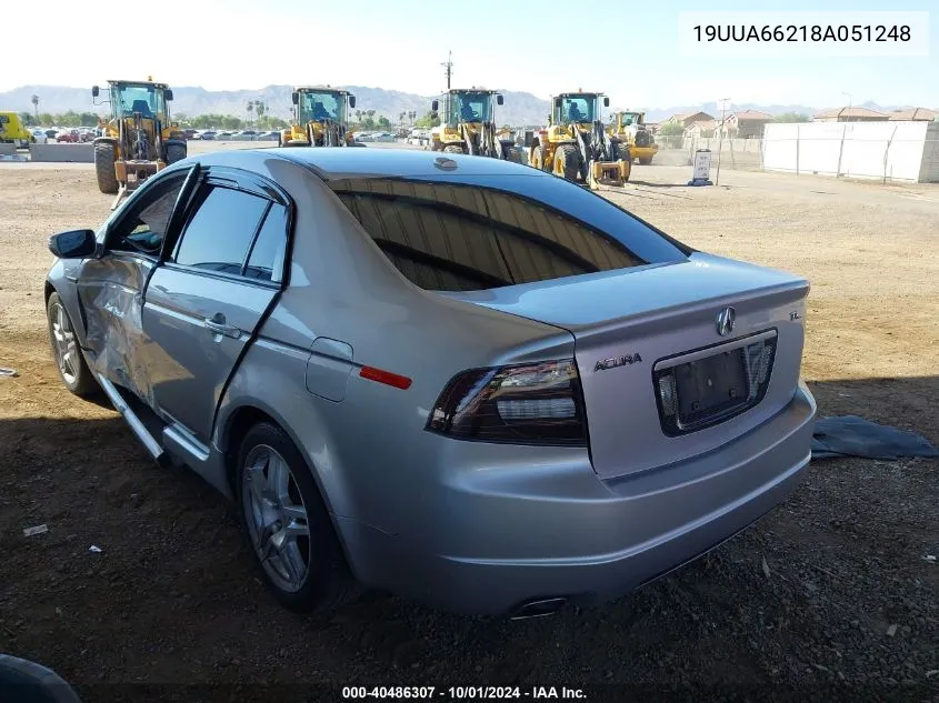 2008 Acura Tl VIN: 19UUA66218A051248 Lot: 40486307