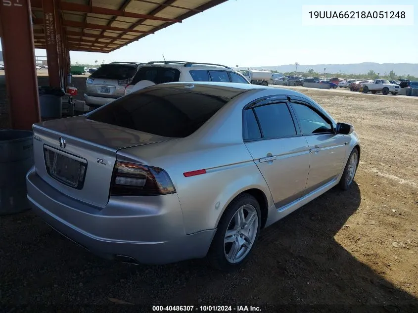 2008 Acura Tl VIN: 19UUA66218A051248 Lot: 40486307