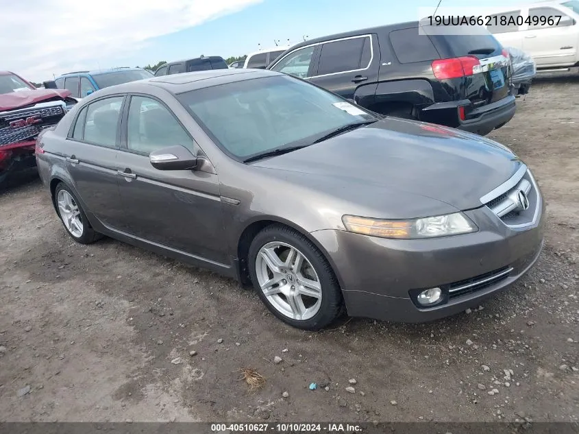 2008 Acura Tl 3.2 VIN: 19UUA66218A049967 Lot: 40510627