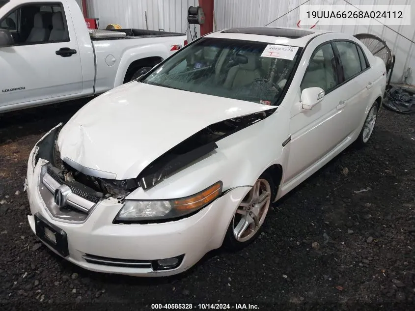 2008 Acura Tl 3.2 VIN: 19UUA66268A024112 Lot: 40585328