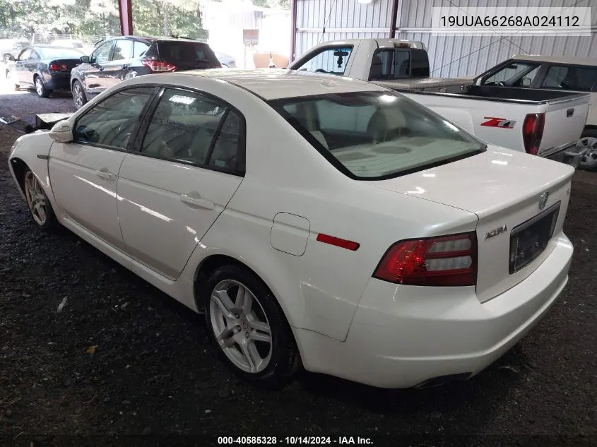 2008 Acura Tl 3.2 VIN: 19UUA66268A024112 Lot: 40585328