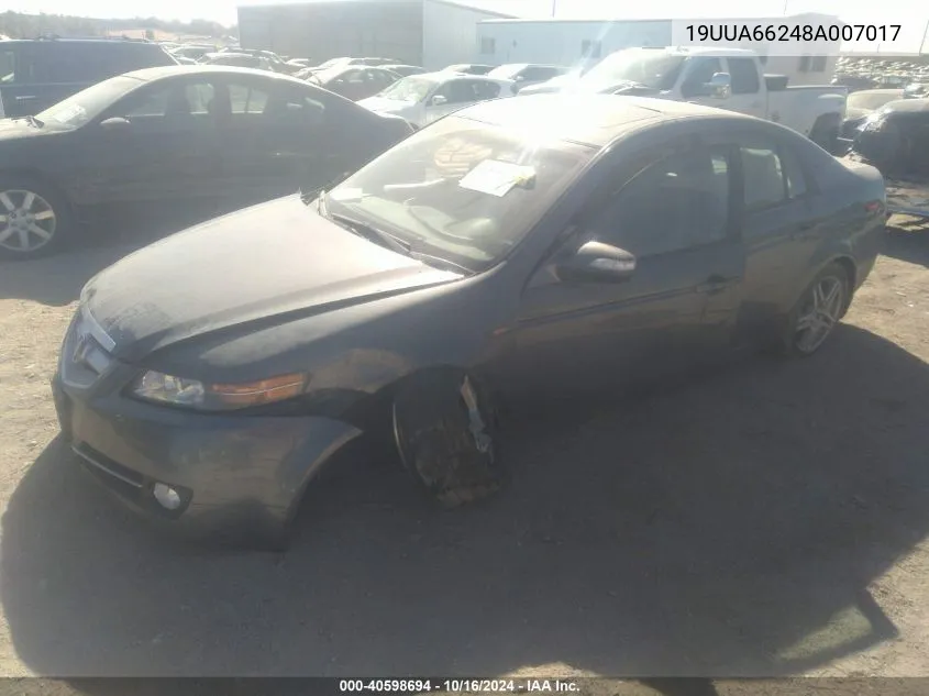 2008 Acura Tl 3.2 VIN: 19UUA66248A007017 Lot: 40598694