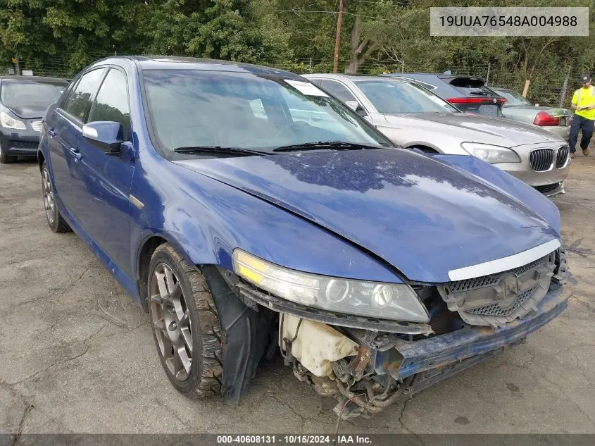 2008 Acura Tl Type S VIN: 19UUA76548A004988 Lot: 40608131