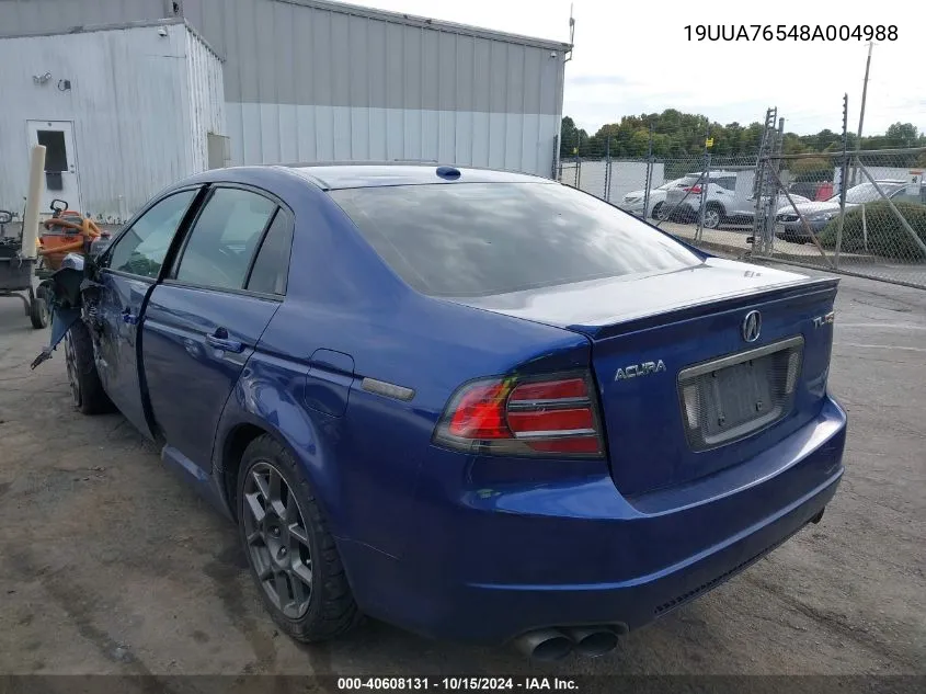 2008 Acura Tl Type S VIN: 19UUA76548A004988 Lot: 40608131