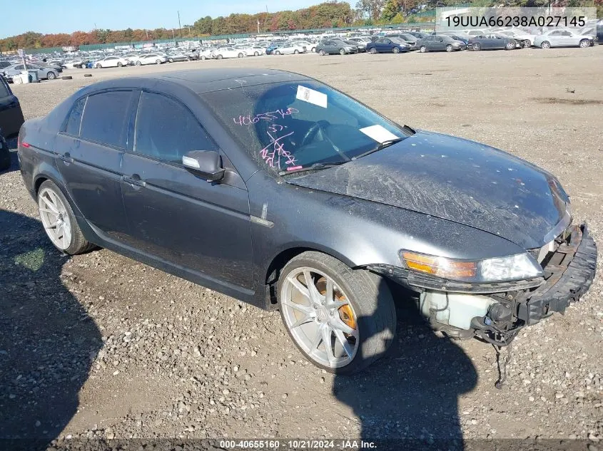 2008 Acura Tl 3.2 VIN: 19UUA66238A027145 Lot: 40655160