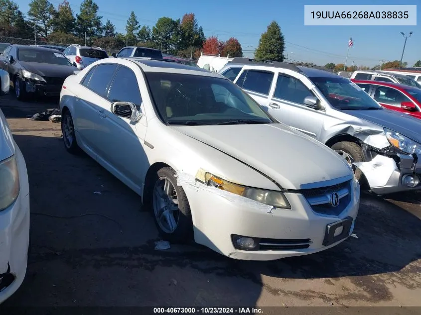 2008 Acura Tl 3.2 VIN: 19UUA66268A038835 Lot: 40673000