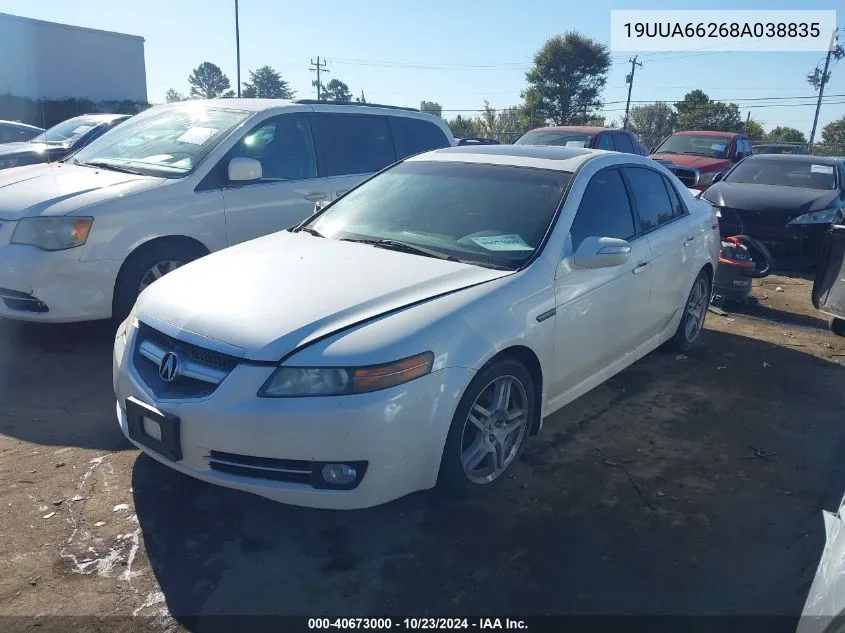 2008 Acura Tl 3.2 VIN: 19UUA66268A038835 Lot: 40673000