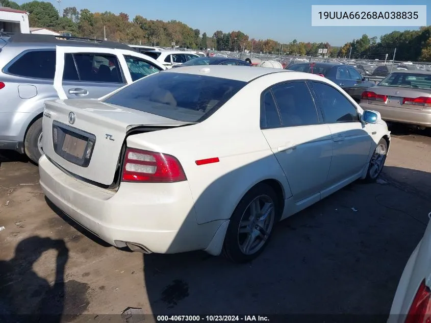 2008 Acura Tl 3.2 VIN: 19UUA66268A038835 Lot: 40673000