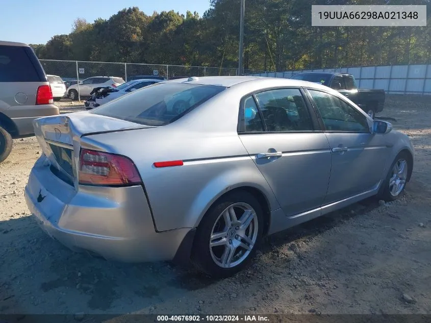 2008 Acura Tl 3.2 VIN: 19UUA66298A021348 Lot: 40676902