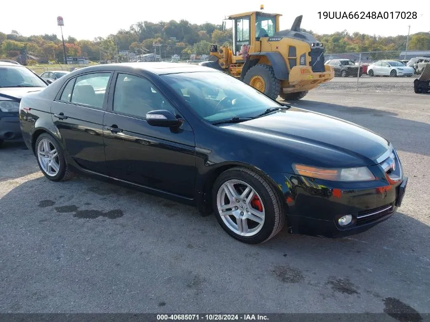 2008 Acura Tl 3.2 VIN: 19UUA66248A017028 Lot: 40685071