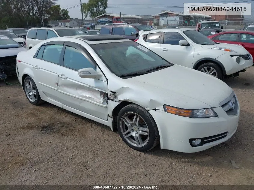 2008 Acura Tl 3.2 VIN: 19UUA66208A044615 Lot: 40687727