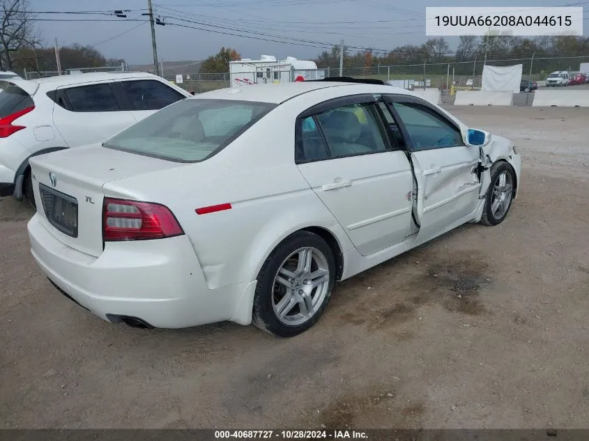 2008 Acura Tl 3.2 VIN: 19UUA66208A044615 Lot: 40687727