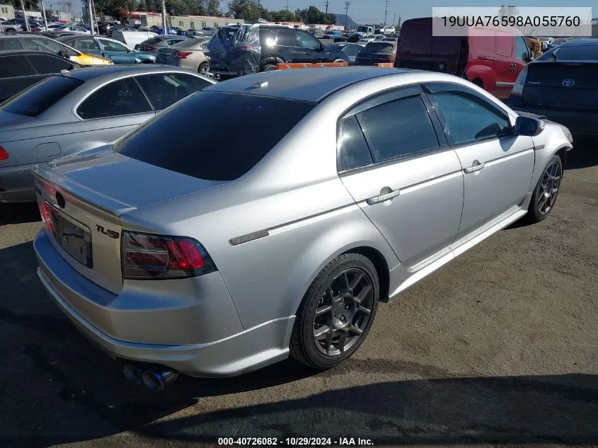 2008 Acura Tl Type S VIN: 19UUA76598A055760 Lot: 40726082