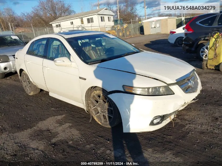 2008 Acura Tl Type S VIN: 19UUA76548A034279 Lot: 40799259