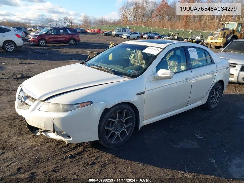 2008 Acura Tl Type S VIN: 19UUA76548A034279 Lot: 40799259