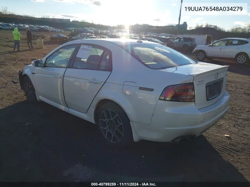 2008 Acura Tl Type S VIN: 19UUA76548A034279 Lot: 40799259