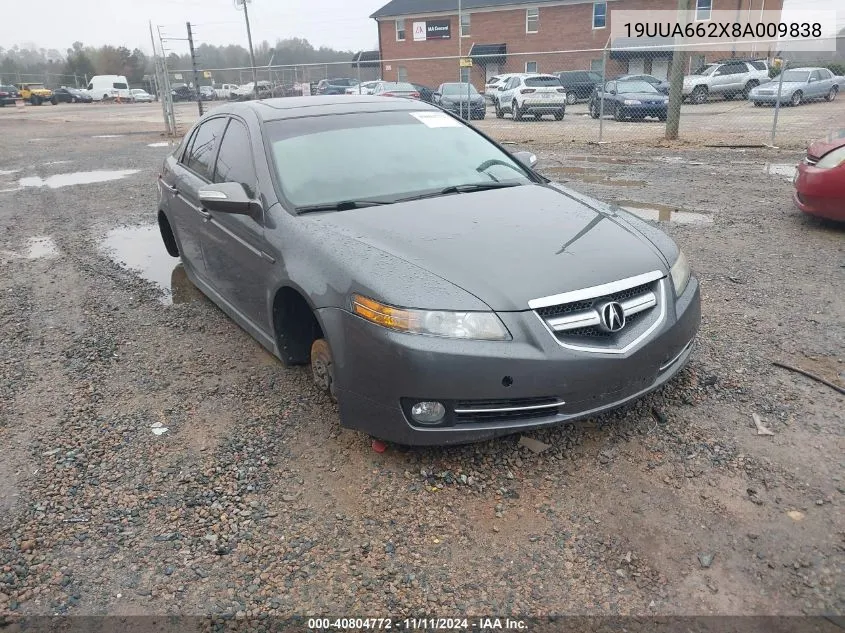 2008 Acura Tl 3.2 VIN: 19UUA662X8A009838 Lot: 40804772