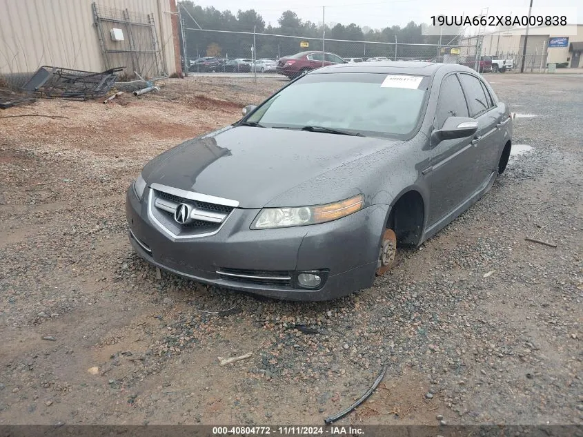 2008 Acura Tl 3.2 VIN: 19UUA662X8A009838 Lot: 40804772