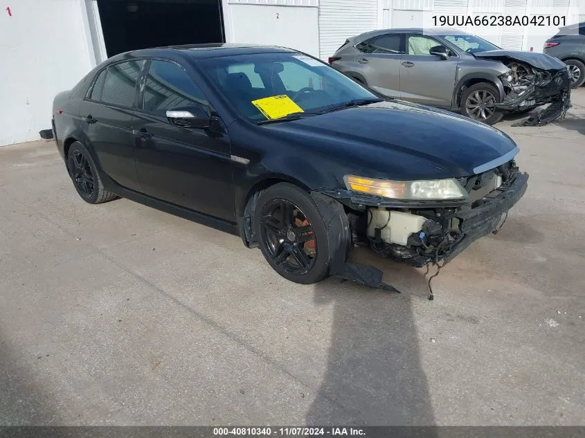 2008 Acura Tl 3.2 VIN: 19UUA66238A042101 Lot: 40810340