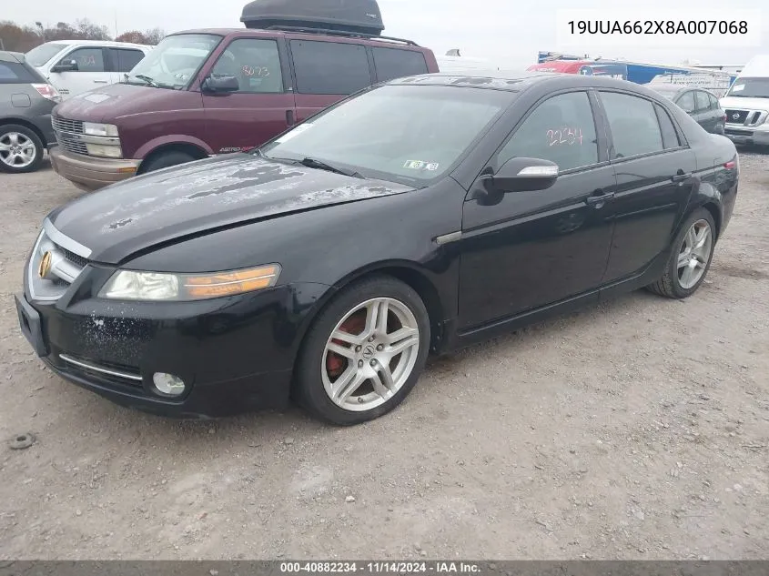 2008 Acura Tl 3.2 VIN: 19UUA662X8A007068 Lot: 40882234