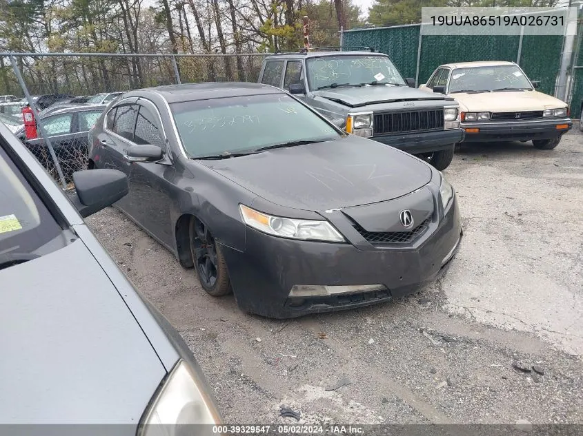 2009 Acura Tl 3.5 VIN: 19UUA86519A026731 Lot: 39329547