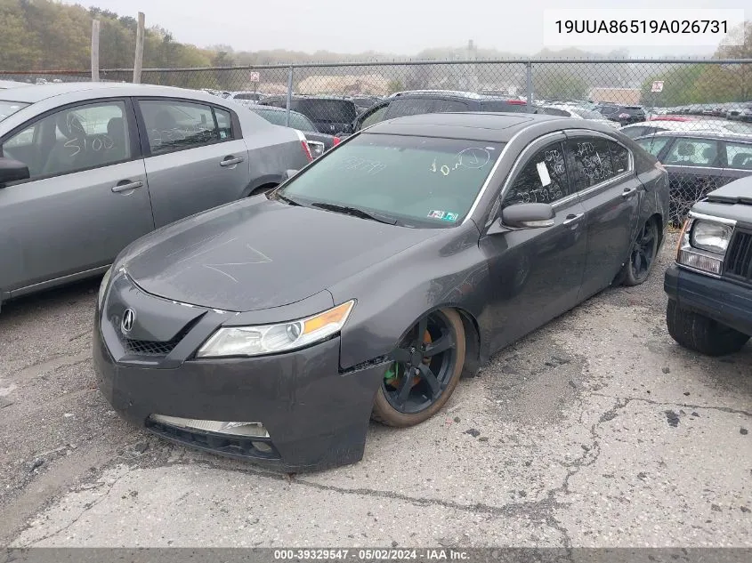 2009 Acura Tl 3.5 VIN: 19UUA86519A026731 Lot: 39329547