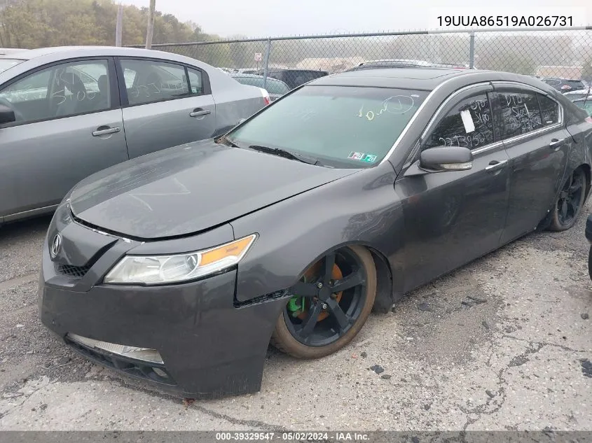 2009 Acura Tl 3.5 VIN: 19UUA86519A026731 Lot: 39329547