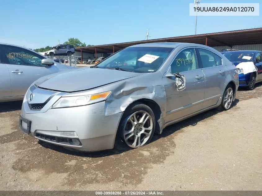 2009 Acura Tl 3.5 VIN: 19UUA86249A012070 Lot: 39959288